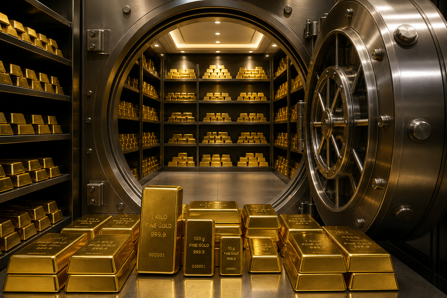Secure modern gold vault