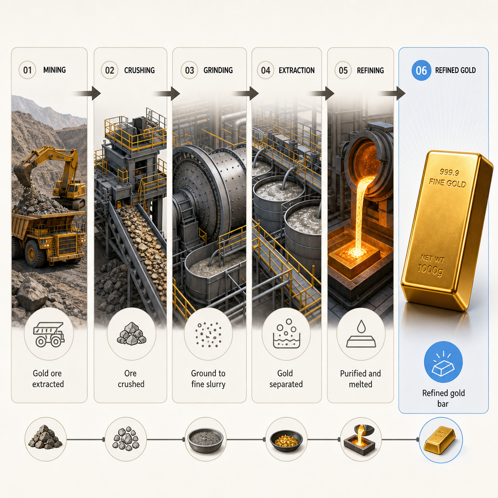 Gold Production and Refinement Flowchart