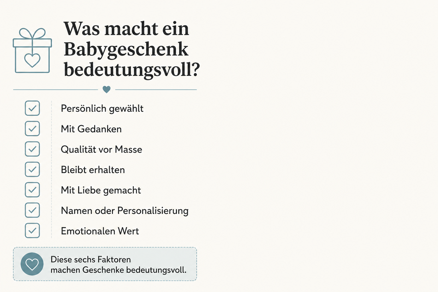Checkliste: Was macht ein Babygeschenk bedeutungsvoll?