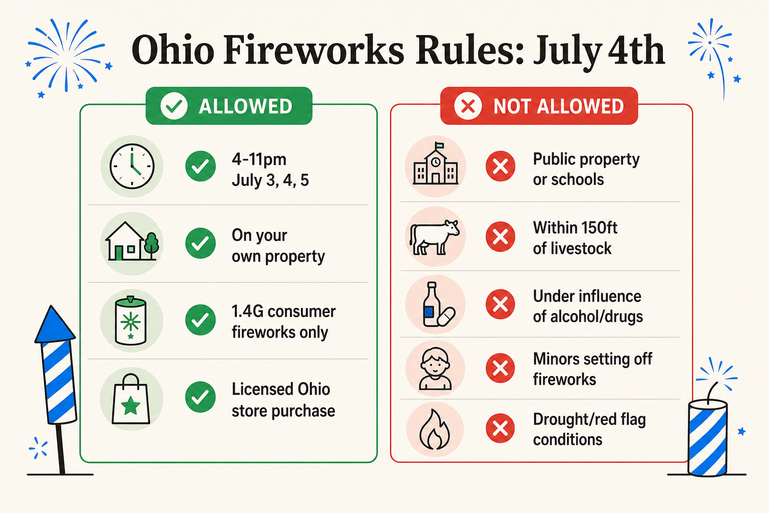 Ohio fireworks rules for July 4th - what's allowed and what's not, as taken from Akron Beacon Journal