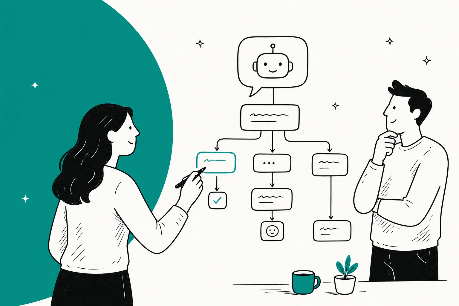 Discussion Flow Visual Conversation flow chart: how to design one for support | eesel AI