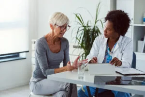 Patient consulting with a sleep medicine doctor