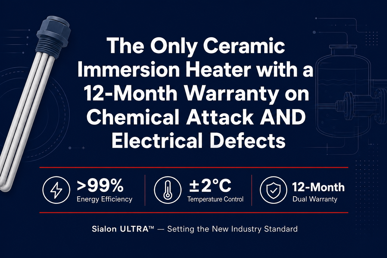 How Sialon ULTRA™ compares to Competitor 1 and Competitor 2 -- efficiency, temperature control, and warranty coverage