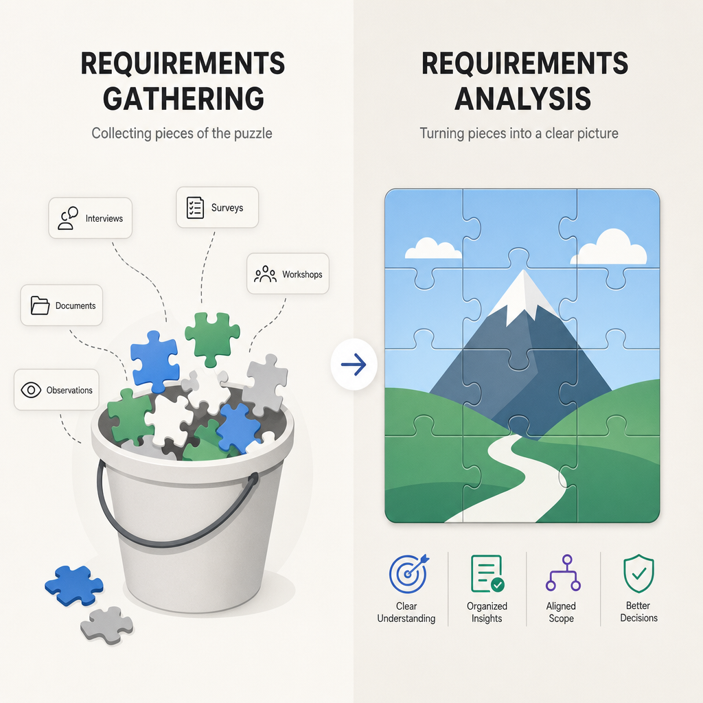 The difference between gathering and analysis