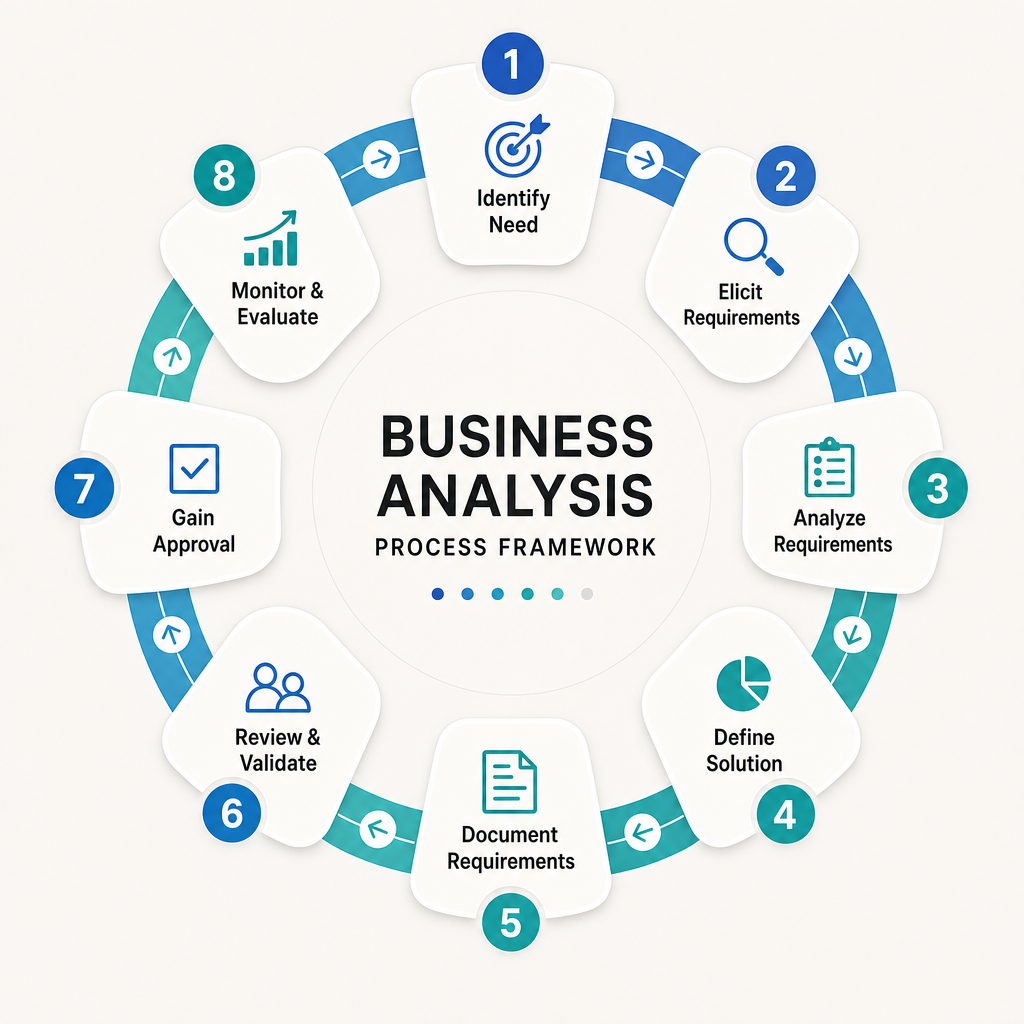 Business Analysis Process Framework infographic