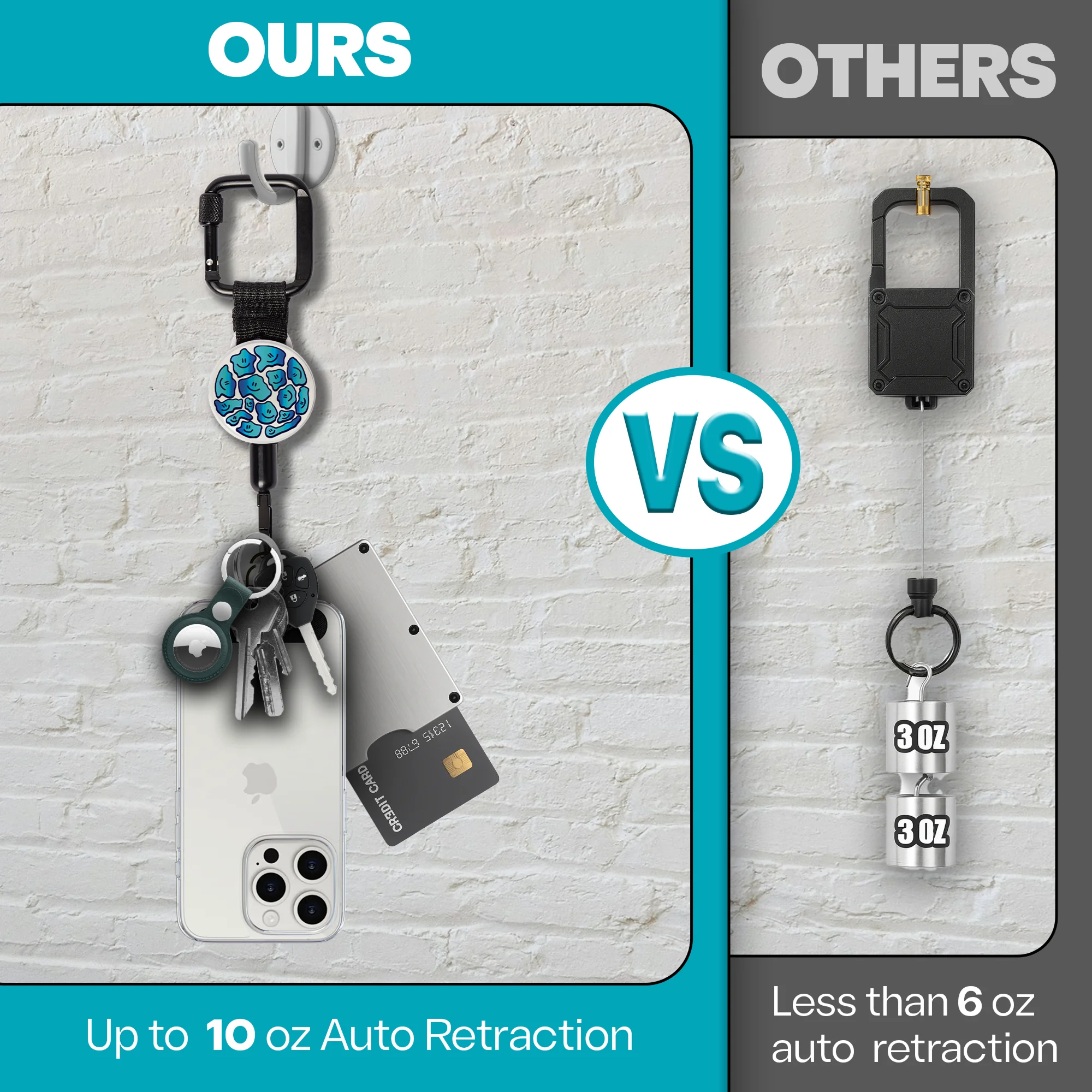 ClutchLoop 1 product shot - retractable tether with anchor and carabiner