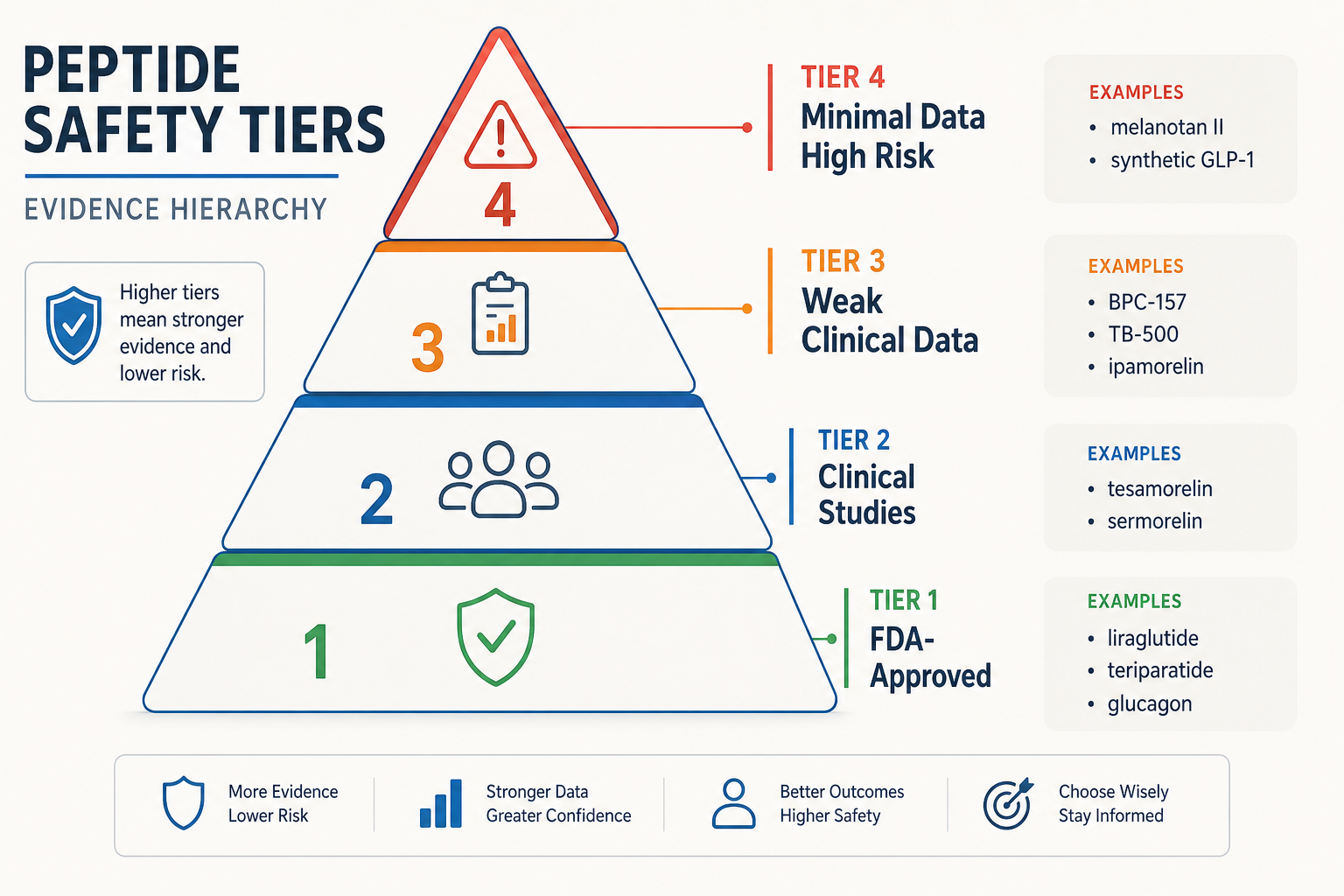 Peptide safety tier pyramid