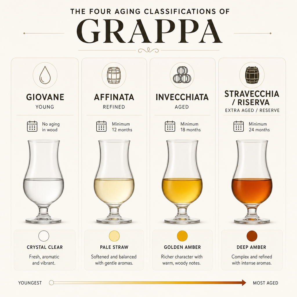 Infografik zur Alterung von Grappa