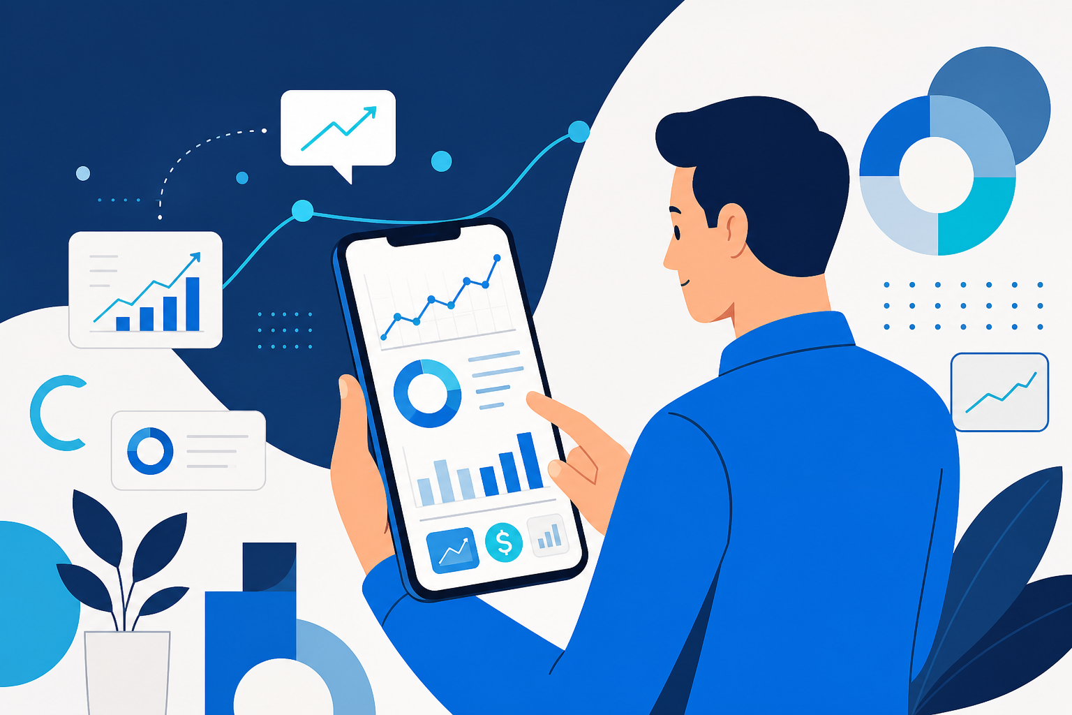 Theama analytics platform banner featuring real-time operational insights for small business