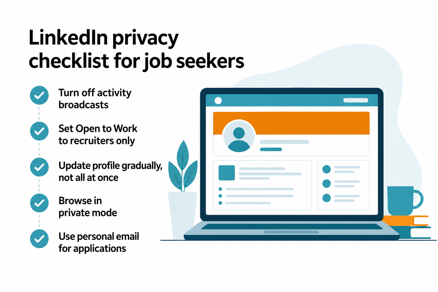 LinkedIn privacy checklist for job searching while employed