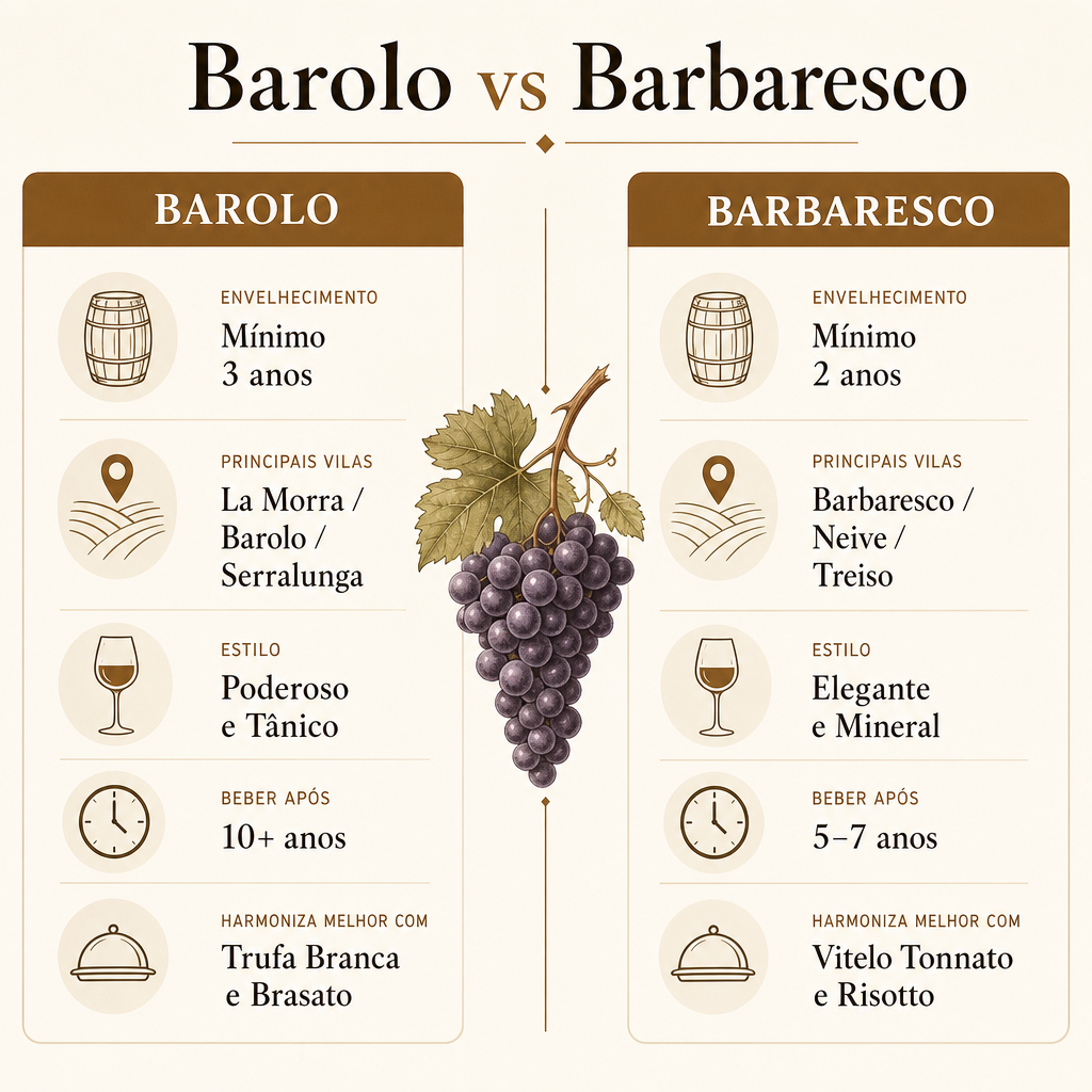 Barolo vs Barbaresco - principais diferenças entre os dois grandes vinhos do Piemonte