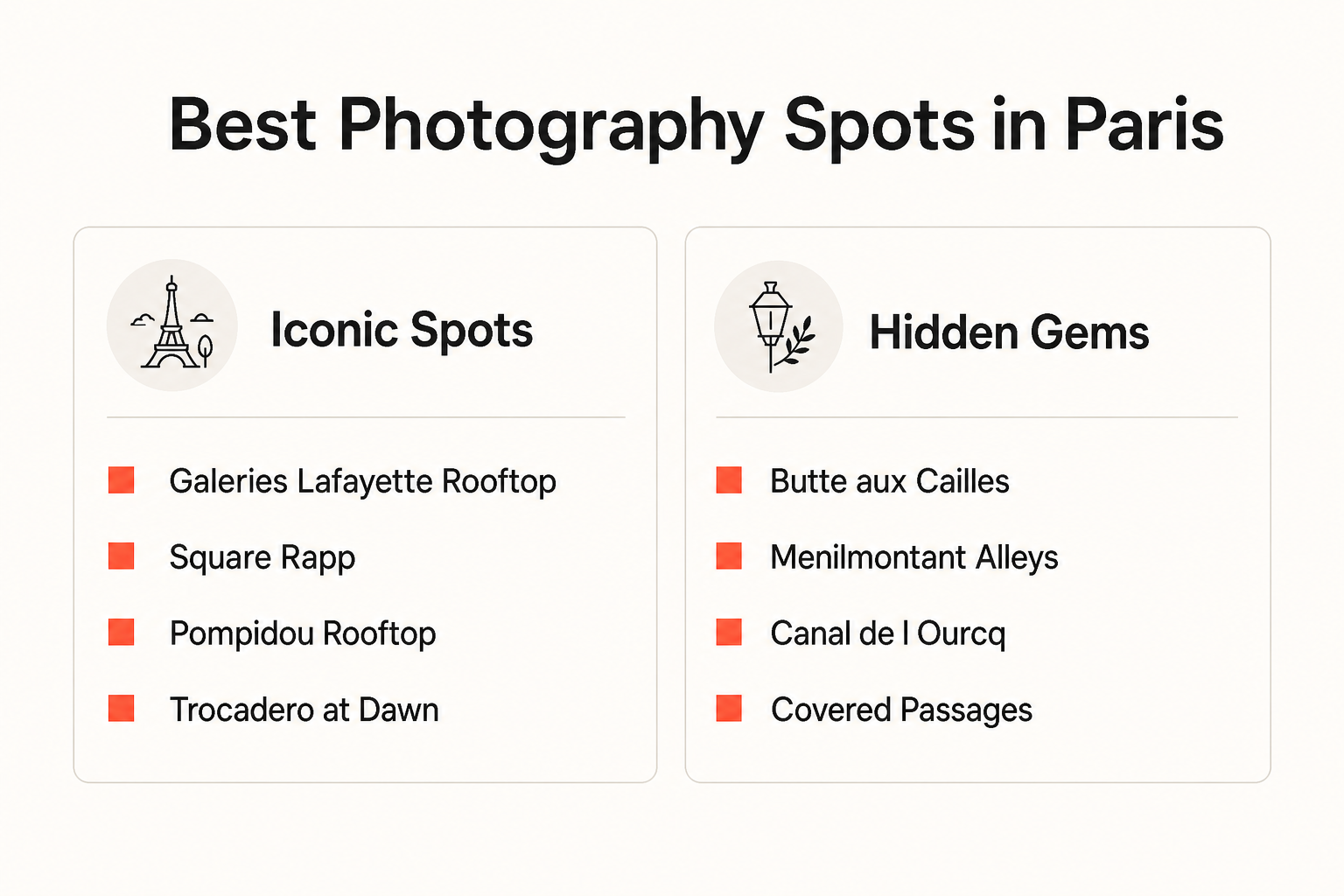 Best photography spots in Paris - iconic spots and hidden gems