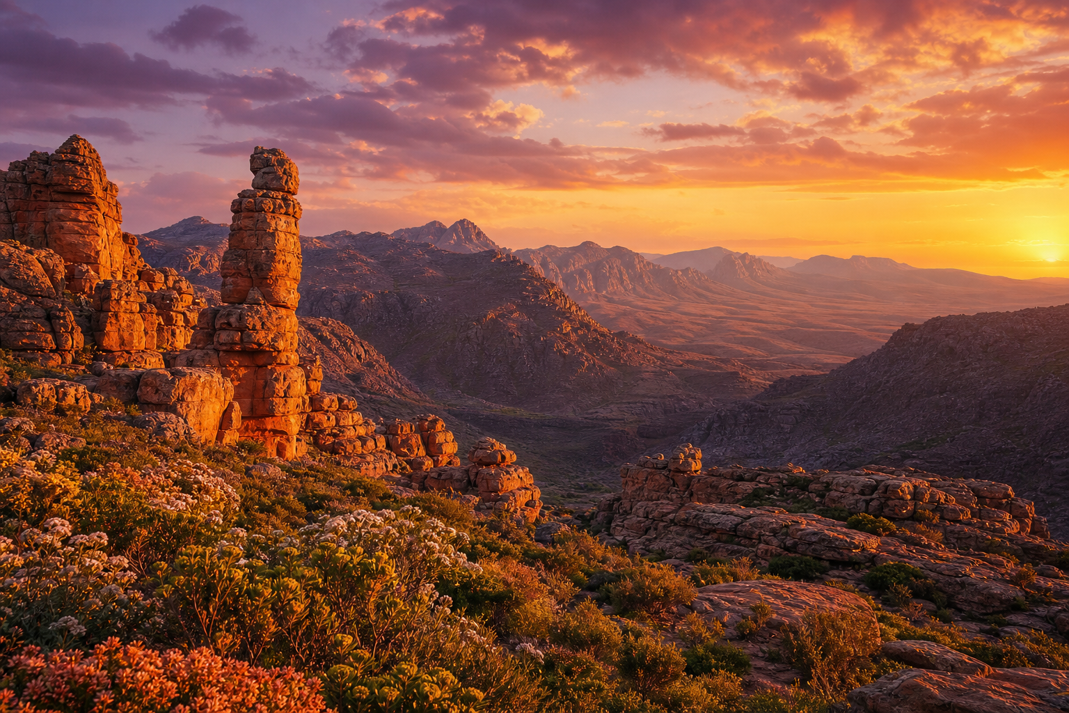 Cederberg golden hour rock formations
